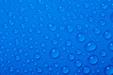 Blue water drops background