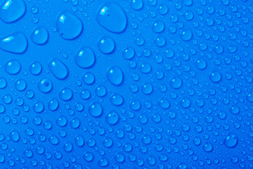 Blue water drops background