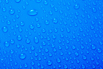 Blue water drops background