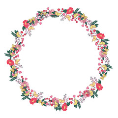 Floral wreath made of wildflowers