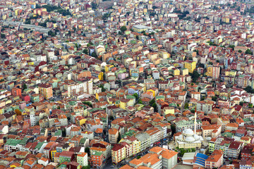 unplanned urbanization is a great problem for metropolis like Istanbul city - obrazy, fototapety, plakaty