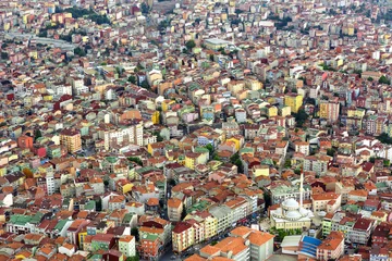 Foto op Canvas unplanned urbanization is a great problem for metropolis like Istanbul city © yavuzsariyildiz