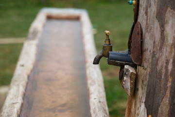 tap and trough in rural ares of Karadeniz region
