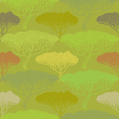 Stylized abstract autumn tree illustration