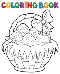Papier Peint photo Lavable Pour enfants Coloring book Easter basket theme 1
