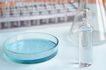 Chemical research in Petri dishes. Chemistry. Microbiology.