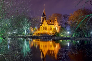 Foto op Canvas Bruges. Park Minnewater. © pillerss