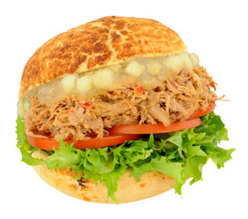 Pulled Pork And Apple Sauce Sandwich Roll