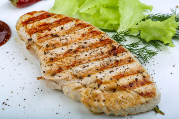 Grilled turkey steak