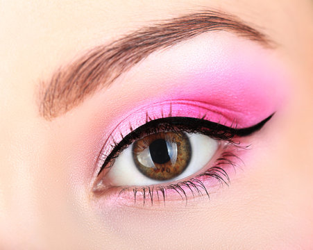 bright pink makeup