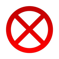 Verbotsschild leer Kreuz 2D
