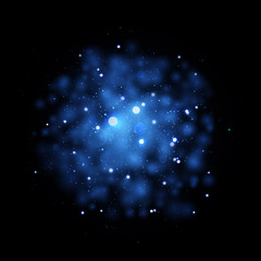 Fototapeta premium Blue glitter particles background effect. Sparkling vector