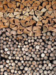 Pile of logs.  Background Home related