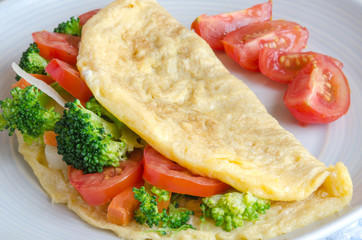 Healthy omelette with vegetables