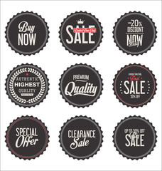 sale stickers on white background collection