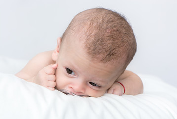 Portrait of a beautiful baby on white