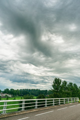 Fototapeta na wymiar Special type of weather that is also known as Asperatus clouds,