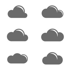 Set of simple vector icons - a clouds