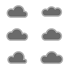 Set of simple vector icons - a clouds