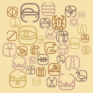 Egypt symbol icon set with a lot of symbols