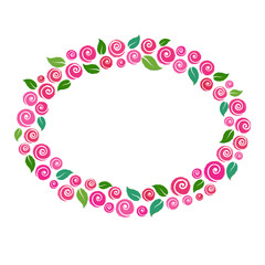 vector frame made of roses