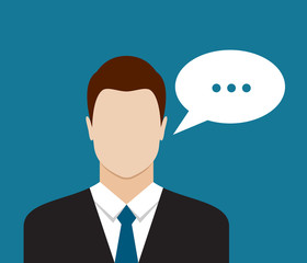 Businessman with speech bubble