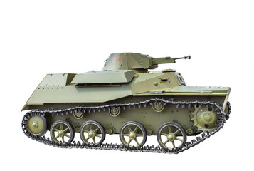 Fototapeta na wymiar Soviet light amphibious tank T-40.