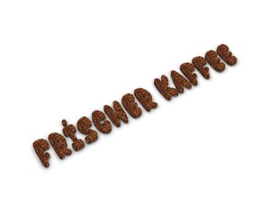 frischer Kaffee 3d wort