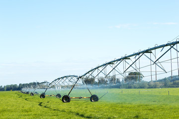 spray water machine in grassland