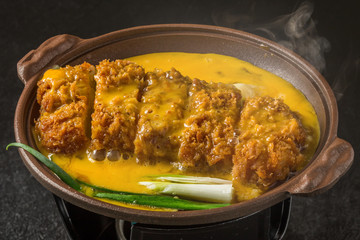 かつ煮　日本食　pork cutlet and egg Japanese food