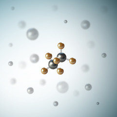 Medical scientific cell. Abstract graphic design of molecule structure, vector illustration