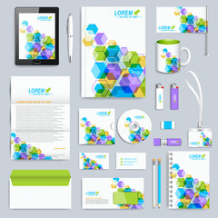 Set of vector corporate identity template. Modern business stationery mock-up. Branding design 