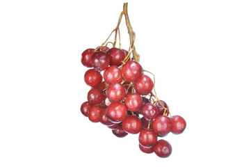 Delicious bunch red seedless crimson grape isolated on white