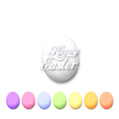 Set of colorful eggs isolated on white, vector illustation