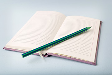 opened notebook on the table