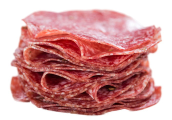 Salami isolated on white