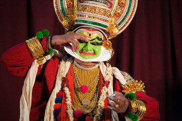 Kathakali performance in Kerala, India - obrazy, fototapety, plakaty