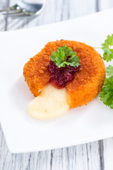 Portion of fried Camembert