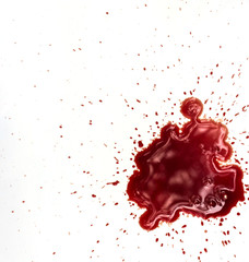 Blood stains on white background