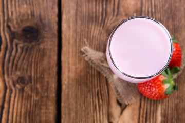 Strawberry Milk with fresh fruits