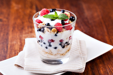 yogurt with muesli and berries