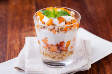 yogurt with muesli and berries