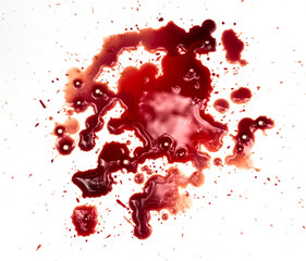 Blood stains on white background