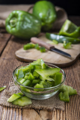 Sliced green Peppers