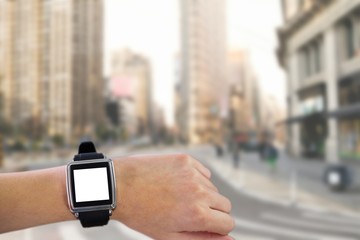 Composite image of smartwatch on wrist