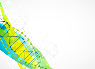 Science template,  banner with a DNA molecules.
