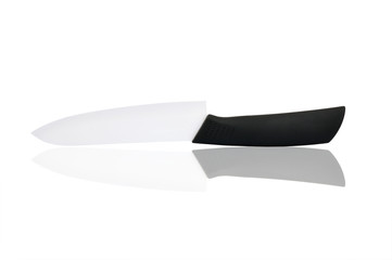 Knife with ceramic blade and black handle