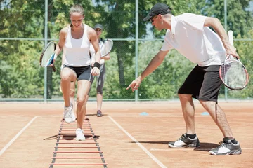 Rolgordijnen Cardio tennis workout © Microgen