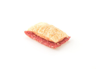 mini pie biscuit with strawberry jam