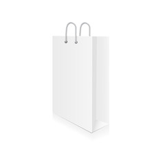 Empty shopping bag isolated on white background. Vector illustra